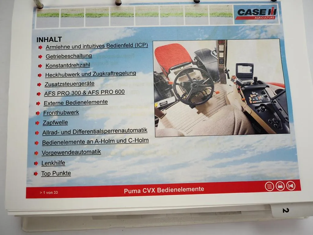 Case IH Puma 165 180 195 210 225 CVX Service Training Werkstatthandbuch 2009