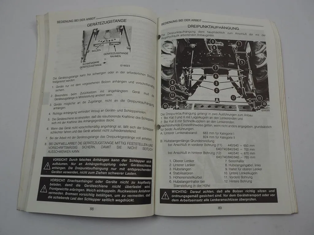 Case IHC 440 540 640 740 840 940 Traktor Betriebsanleitung 1990