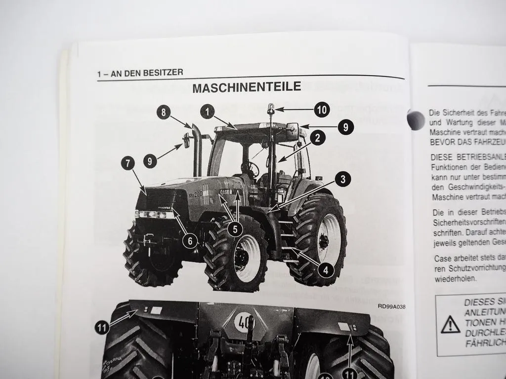 Case MX180 MX200 MX220 MX240 MX270 Magnum Schlepper Betriebsanleitung 2000