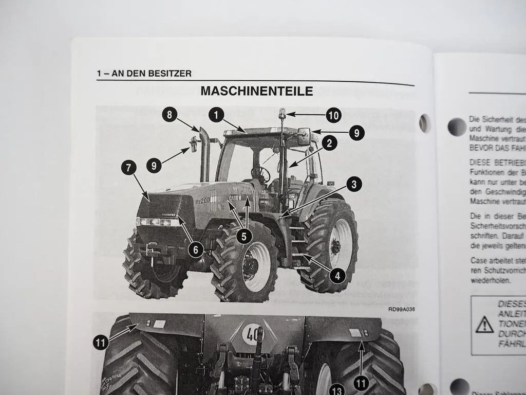 Case MX180 MX200 MX220 MX240 MX270 Magnum Schlepper Betriebsanleitung 2001