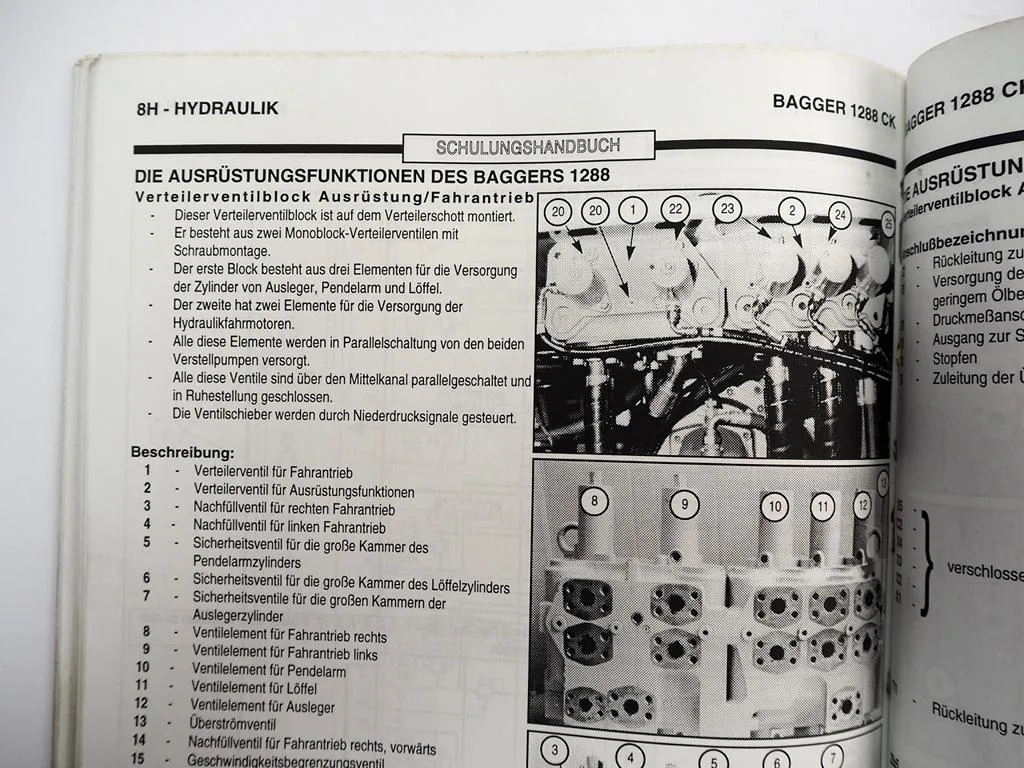 Case Poclain 1288 CK Bagger Schulungshandbuch Hydraulik 1993