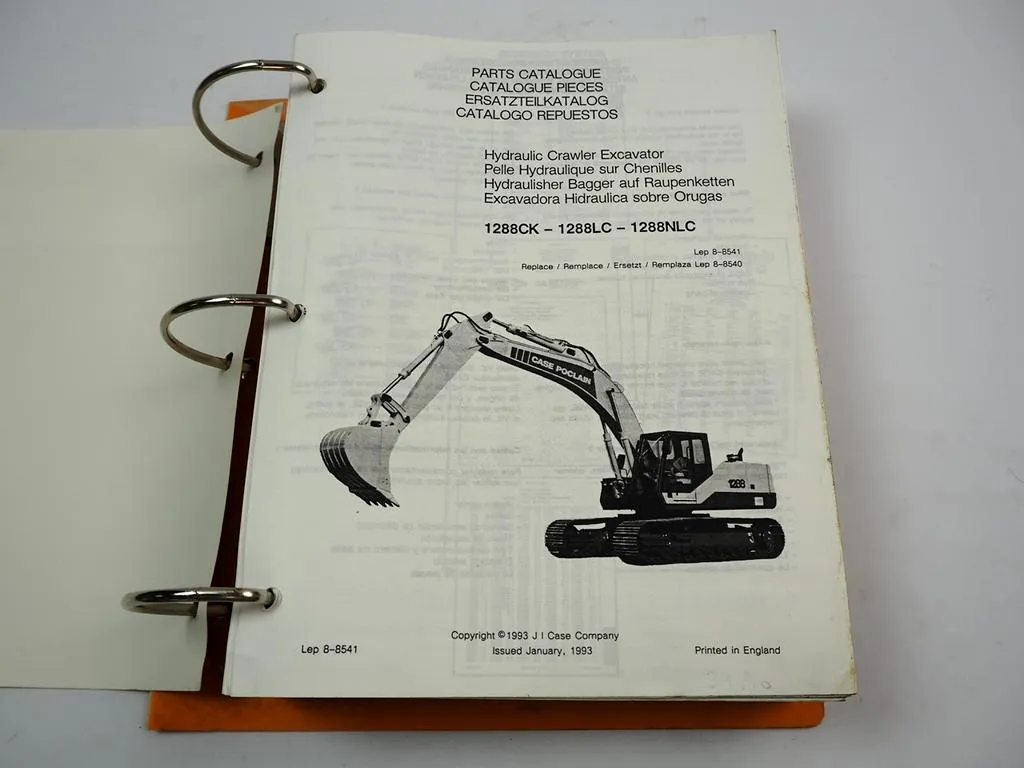 Case Poclain 1288 CK LC NLC Raupenbagger Ersatzteilkatalog Parts List 1993