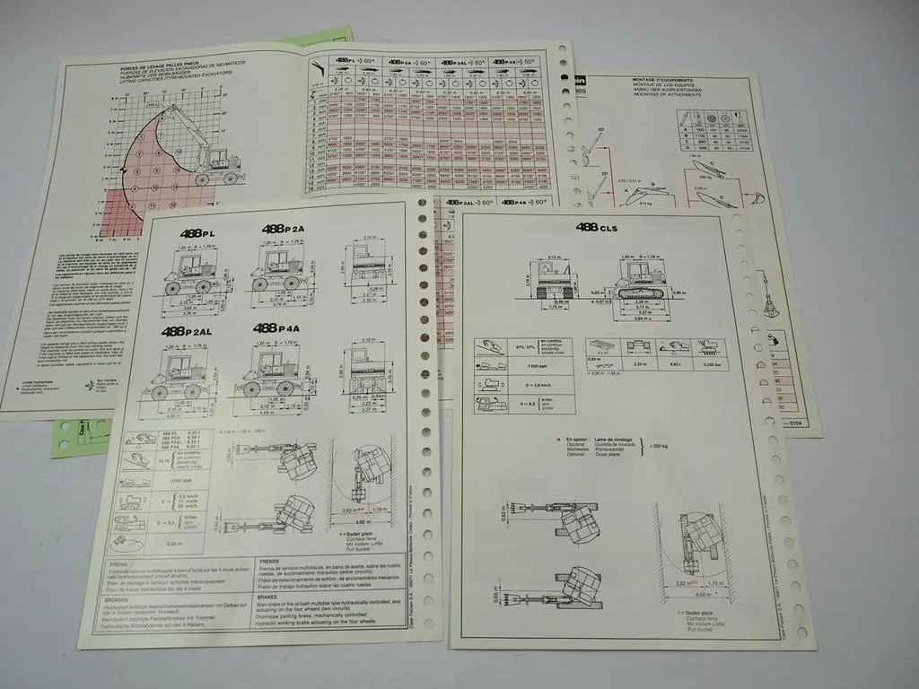 Case Poclain 488 CLS P Bagger Pelles Hydrauliques Prospekt 1994