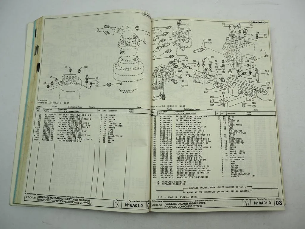 Case Poclain 61P Bagger Excavator and attachment Parts Catalog ETL 1988
