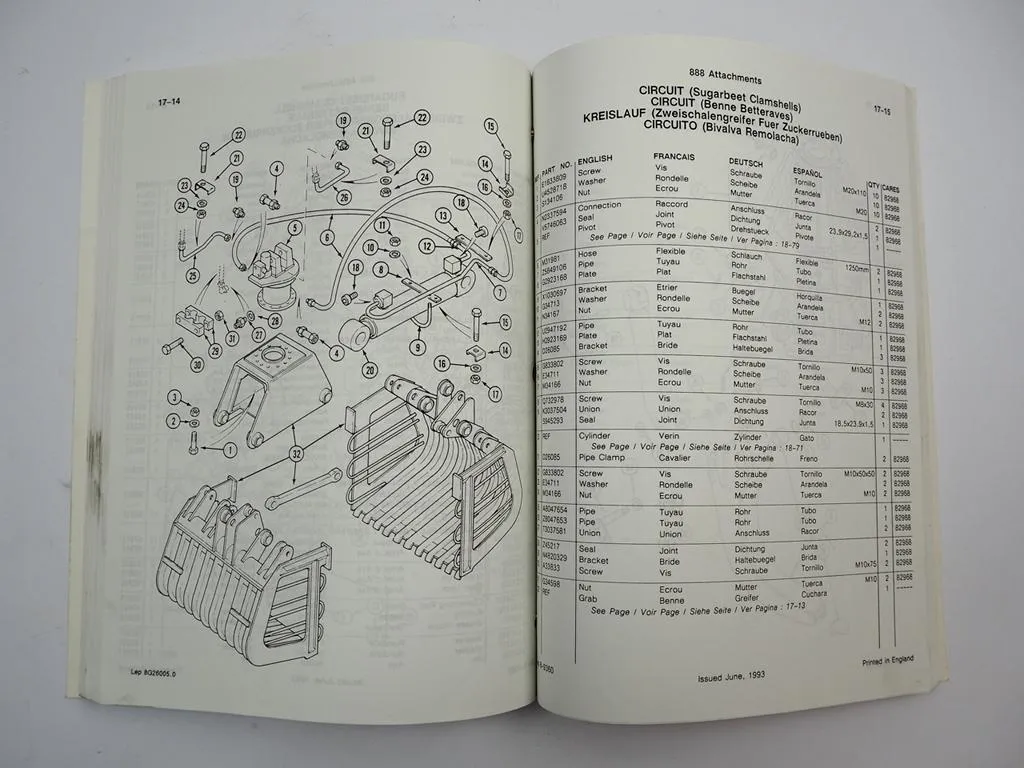 Case Poclain 888B P PL P2A P2AL P4A Radbagger Excavator 2x Ersatzteilliste 1993