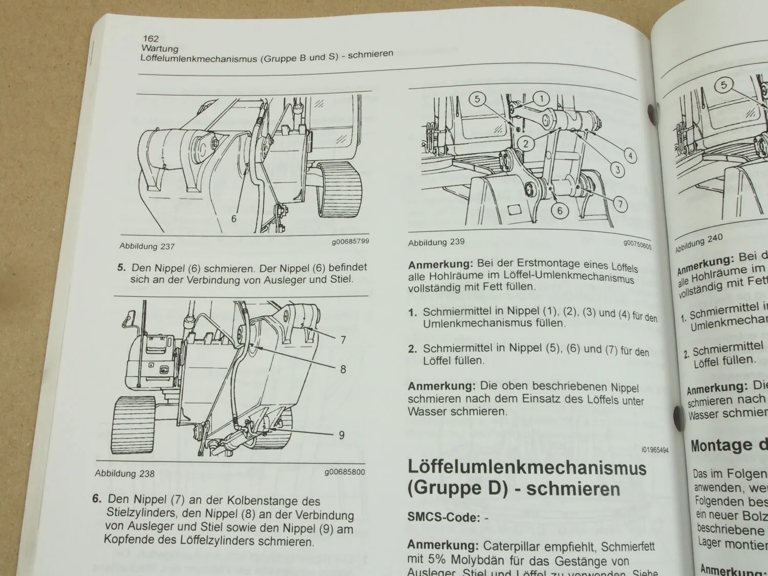CAT Caterpillar 322C Hydraulikbagger Betriebsanleitung Ersatzteilliste in engl