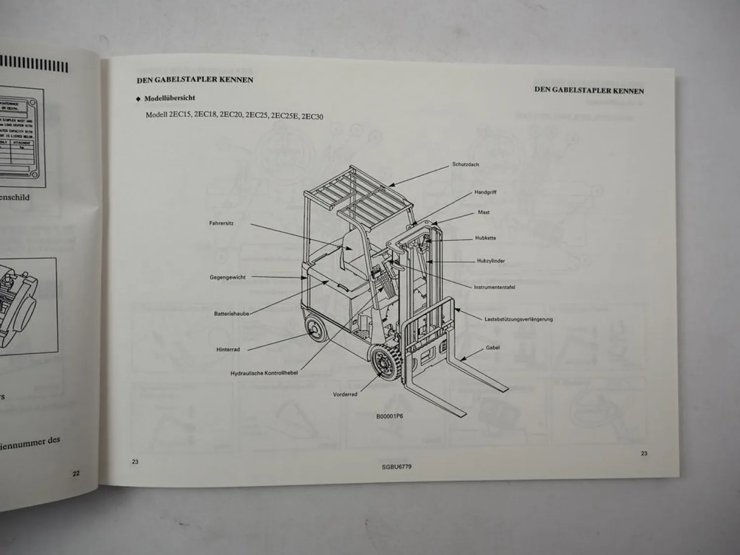 Caterpillar 2EC EP 15 18 20 25 25E 30 Gabelstapler Betriebsanleitung 1996