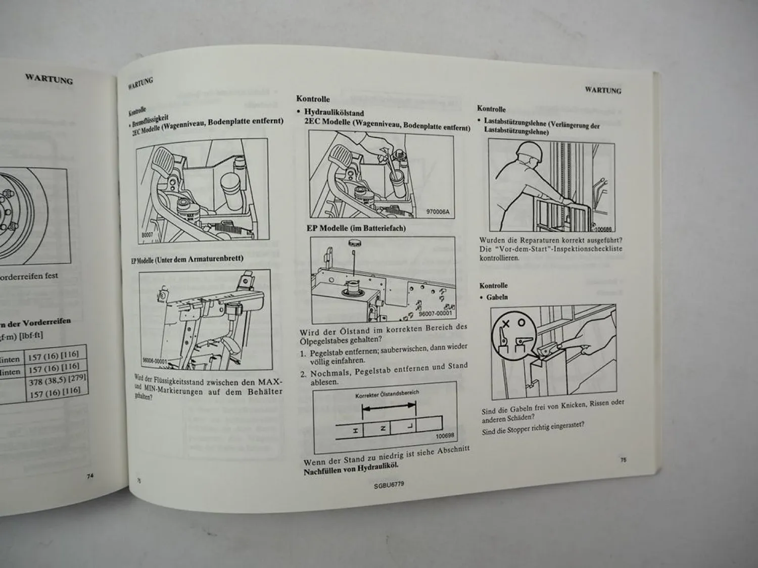 Caterpillar 2EC EP 15 18 20 25 25E 30 Gabelstapler Betriebsanleitung 1996