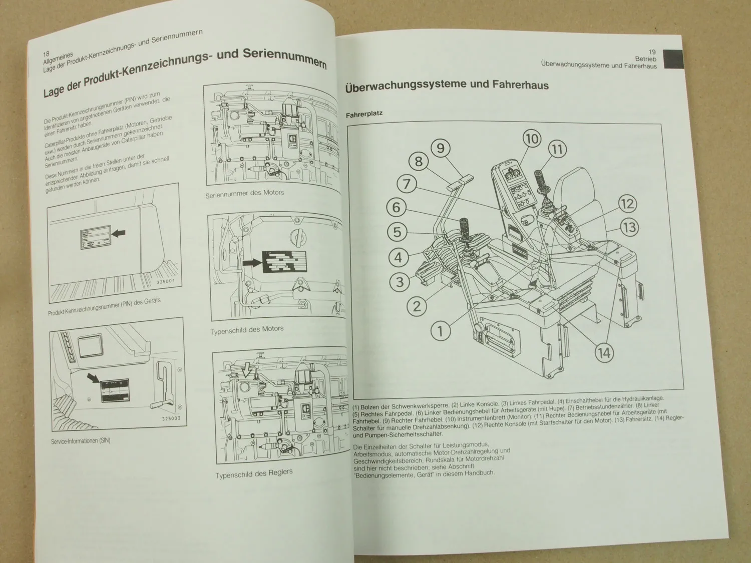 Caterpillar 325 325L 325N Hydraulikbagger Bedienungsanleitung 1992 Betrieb Wartu