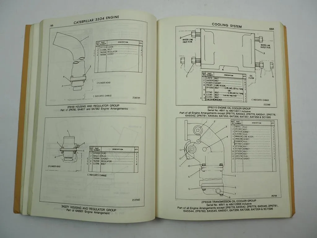 Caterpillar 3304 Engine Parts Book List Ersatzteilliste 1984