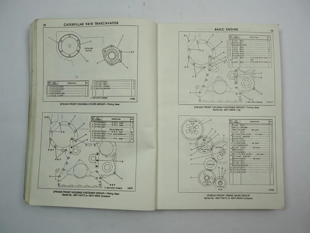 Caterpillar 941B Traxcavator Kettenlader Parts Book List Ersatzteilliste 1978