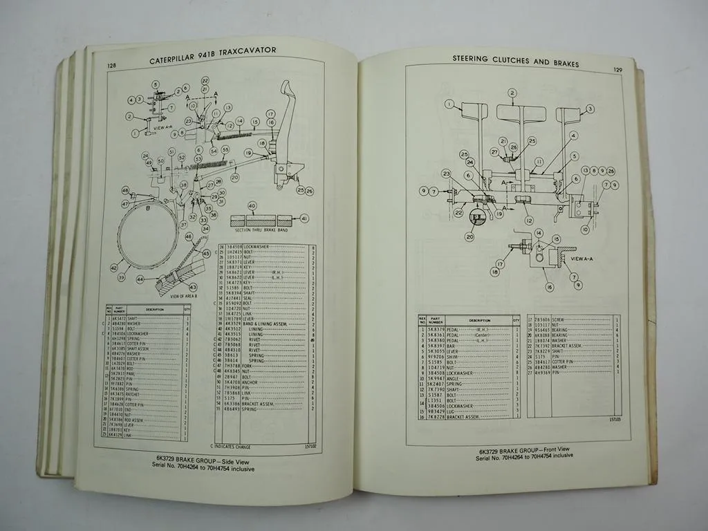 Caterpillar 941B Traxcavator Kettenlader Parts Book List Ersatzteilliste 1978