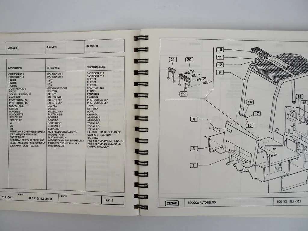 Cesab Eco KL25.1 - 30.1 Gabelstapler Ersatzteilliste Parts List 1991