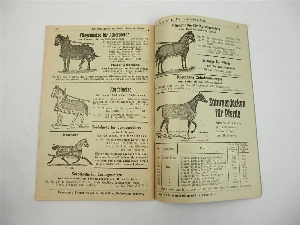 CHG Müller Schlotheim Thüringen Taschen Seilerwaren Sportartikel Preisliste 1939