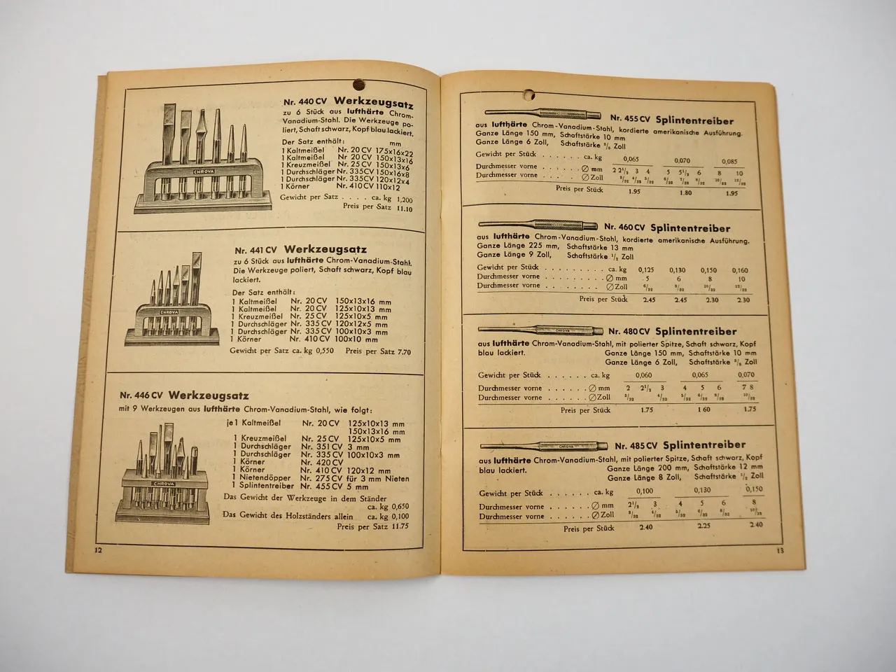 Chrova Werkzeug Spezial Katalog Eduard Engels Remscheid ca. 1950er Jahre