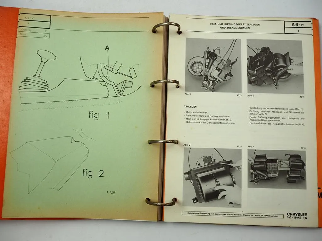 Chrysler 160 GT 180 Reparaturanleitung Reparaturhandbuch Werkstatthandbuch 1970