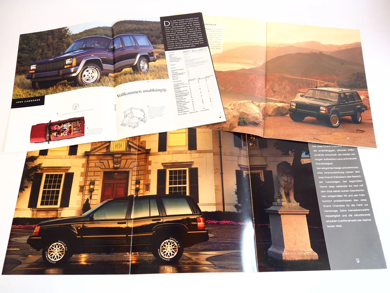 Chrysler Jeep Cherokee Grand Wrangler 4x Prospekt Technische Daten 1992/94