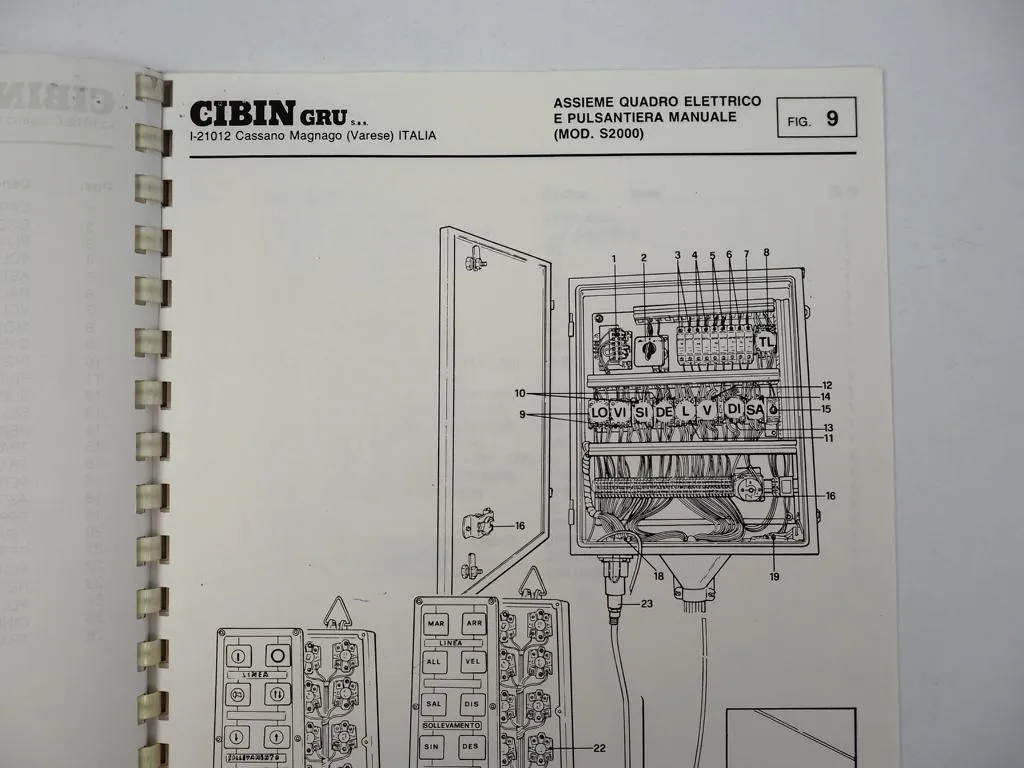 Cibingru S2000 Turmdrehkran Ersatzteilkatalog Catalogo Parti di Ricambio 1988
