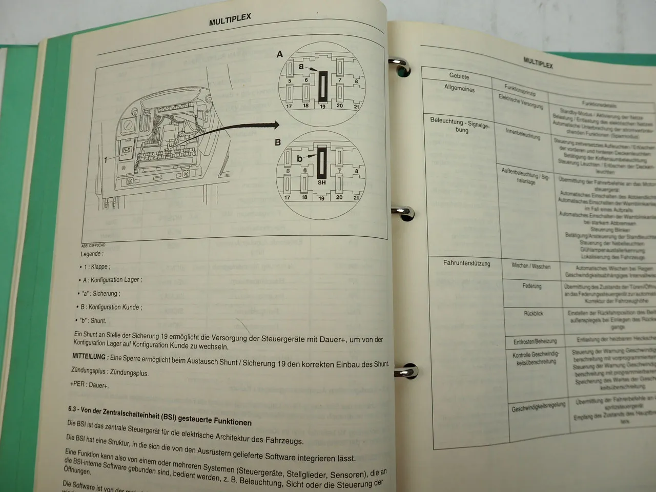 Citroen C8 Multiplex Diagnose Multiplex Kombiinstrument Diebstahlschutz ... 2001