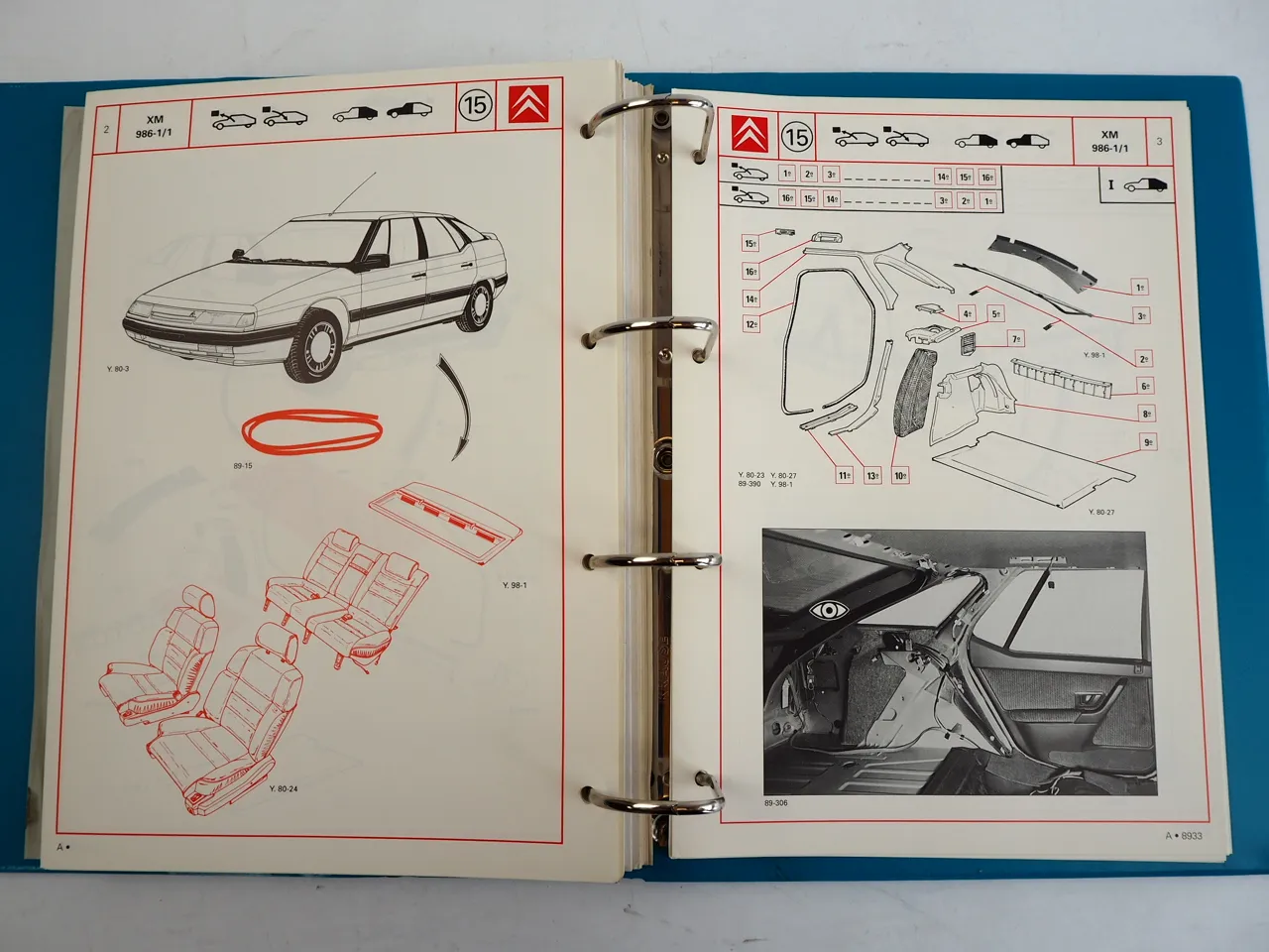 Citroen XM Y3 Karosserie Werkstatthandbuch Reparaturanleitung 1989 - 1994