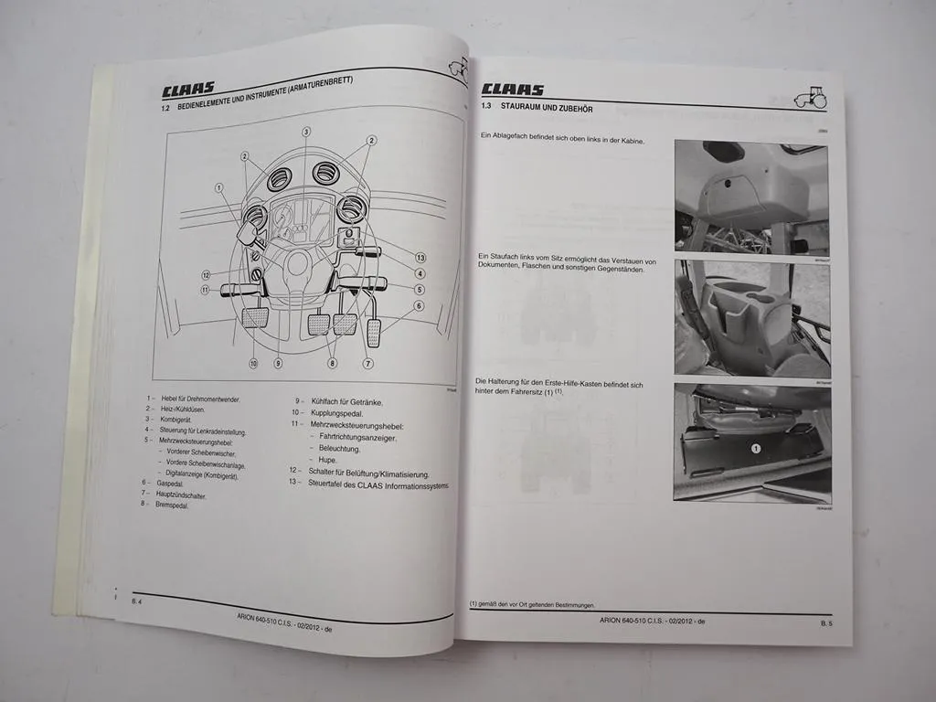 Claas Arion 510 520 530 540 610 620 630 640 C.I.S. Betriebsanleitung 2012