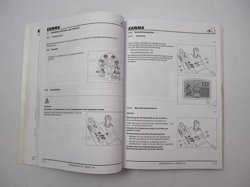 Claas Arion 510 520 530 540 610 620 630 640 C.I.S. Betriebsanleitung 2012