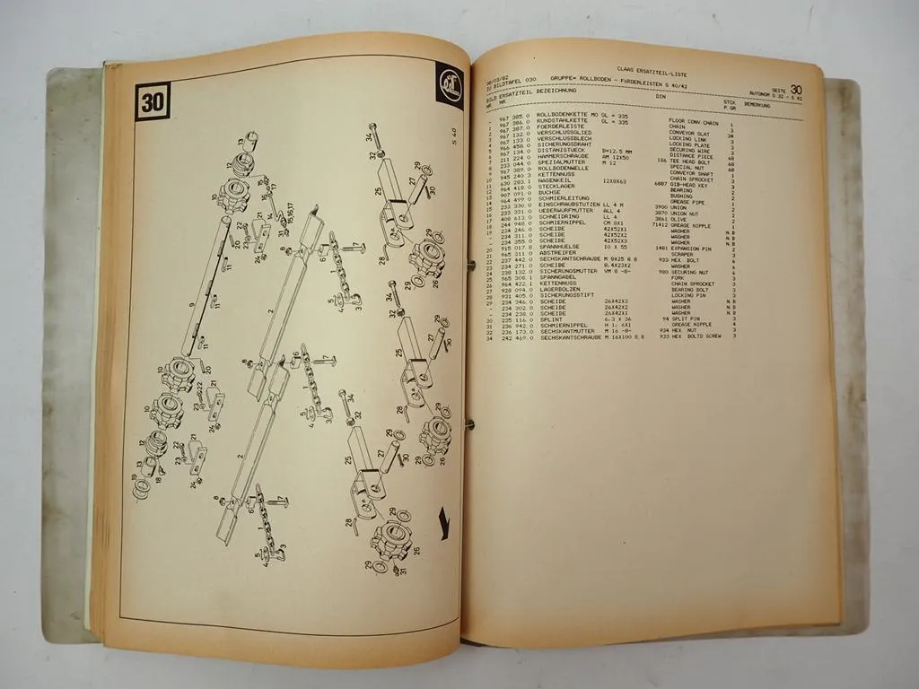 Claas Autonom S32 S42 Ladewagen Ersatzteilliste Ersatzteilkatalog 1982