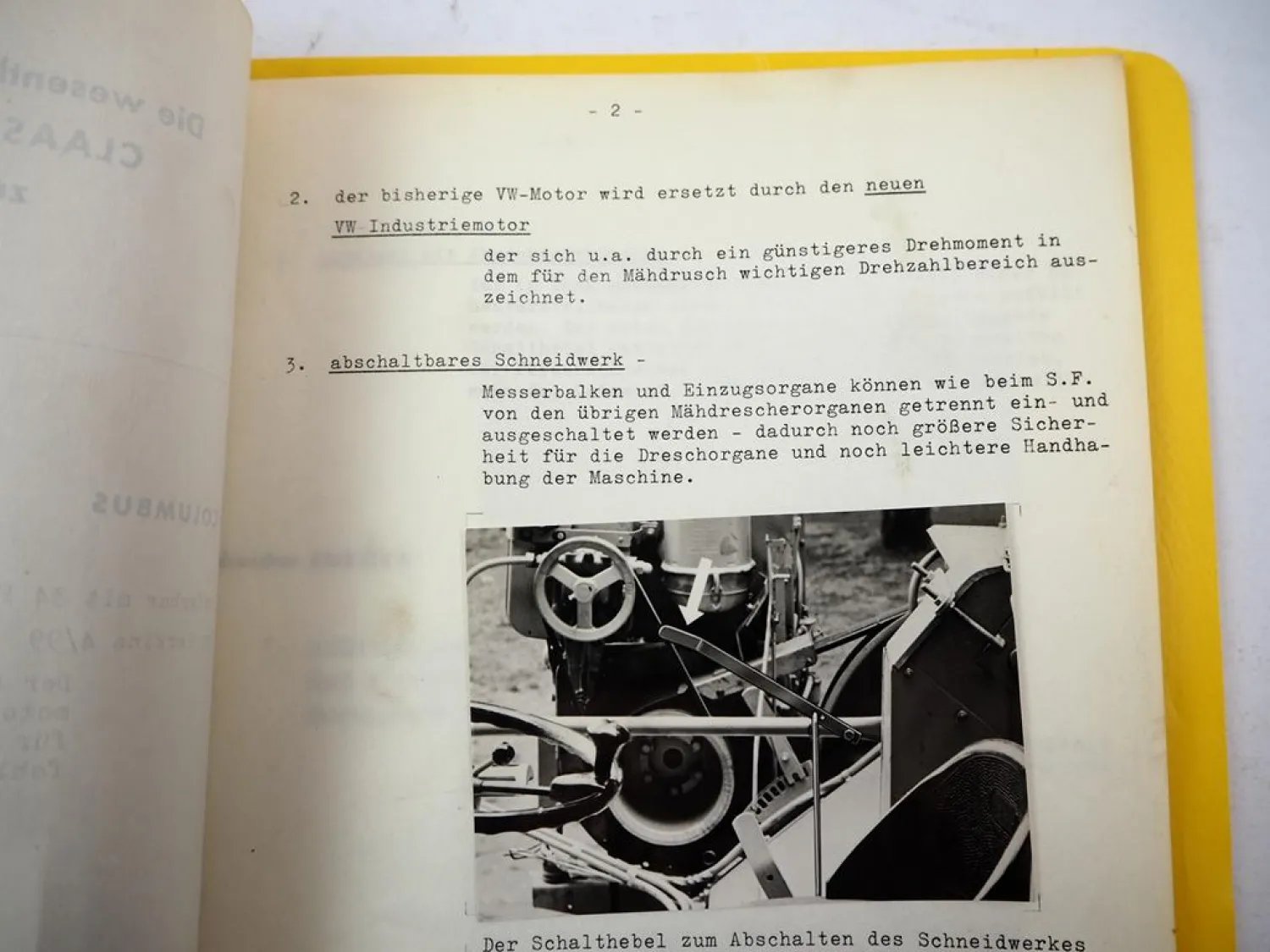 Claas Columbus Europa Super Junior Automatic Mähdrescher Neuerungen Foto BJ 1961