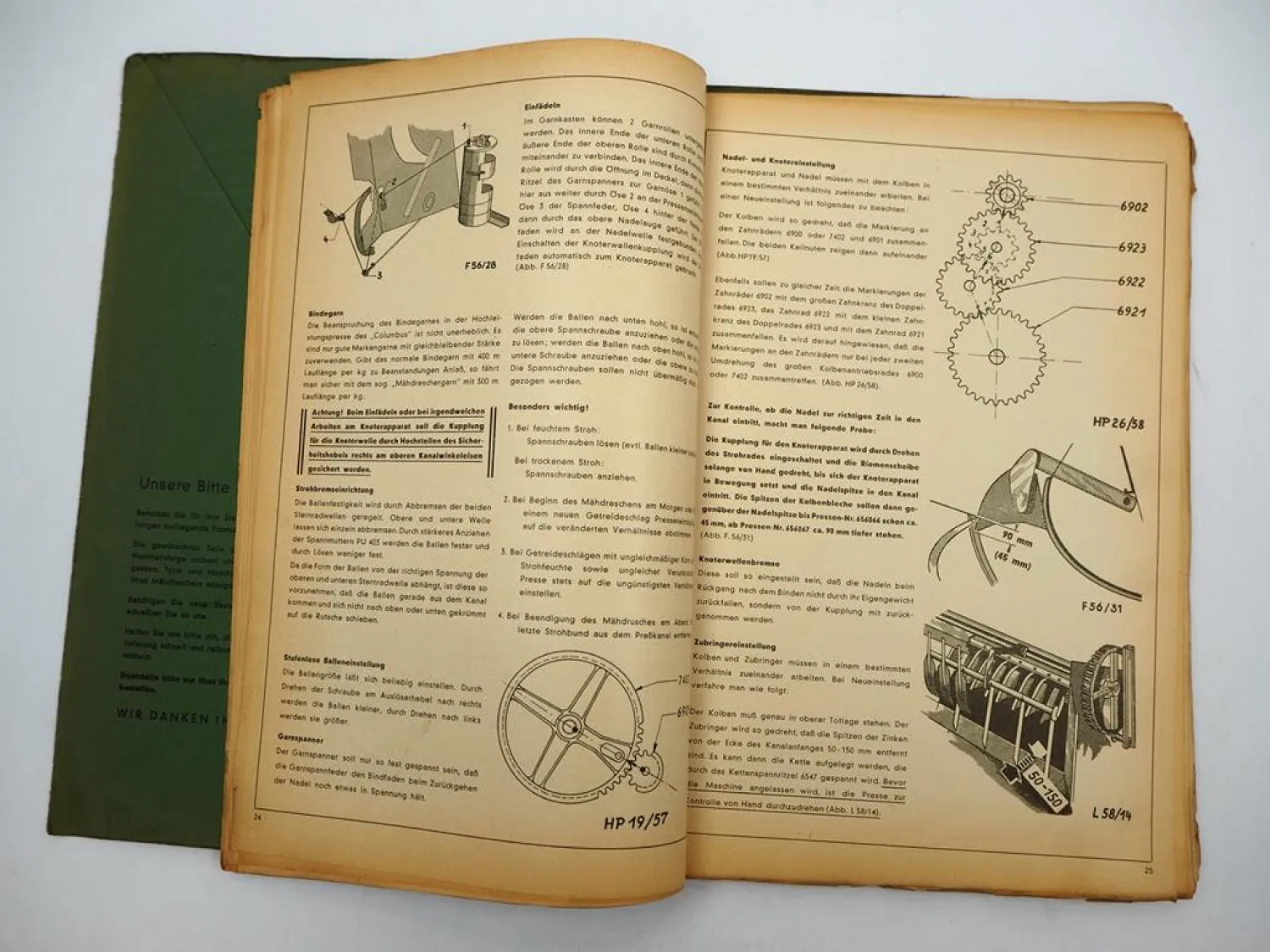 Claas Columbus Mähdrescher Betriebsanleitung Ersatzteilliste 4/1960