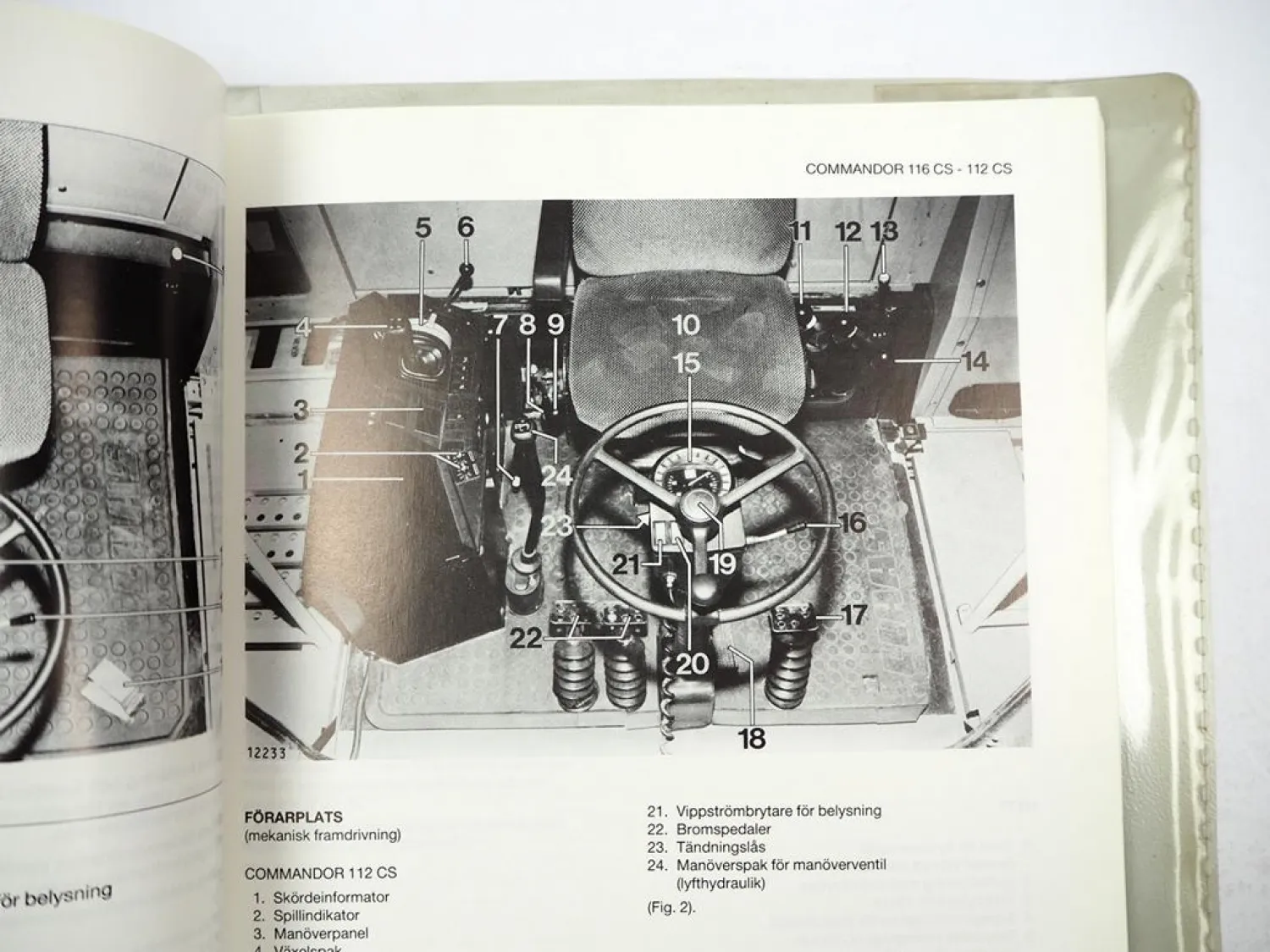 Claas Commandor 112 114 115 116 CS Instruktionsbok 1986 Schwedisch