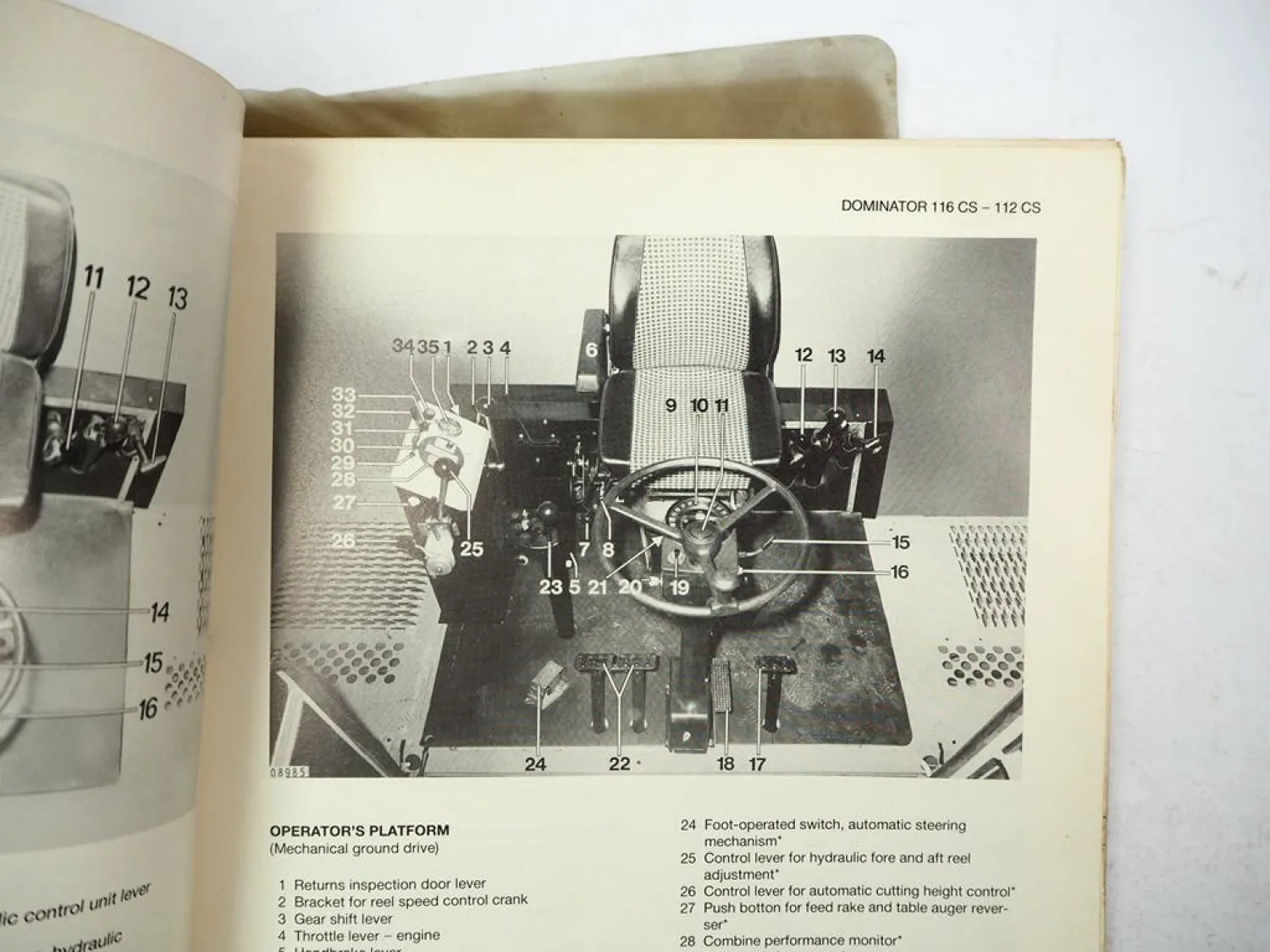Claas Dominator 112 114 115 116 CS Operators Manual Maintenance Lubrication 1985