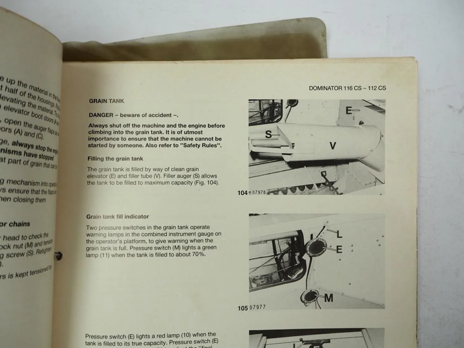 Claas Dominator 112 114 115 116 CS Operators Manual Maintenance Lubrication 1985