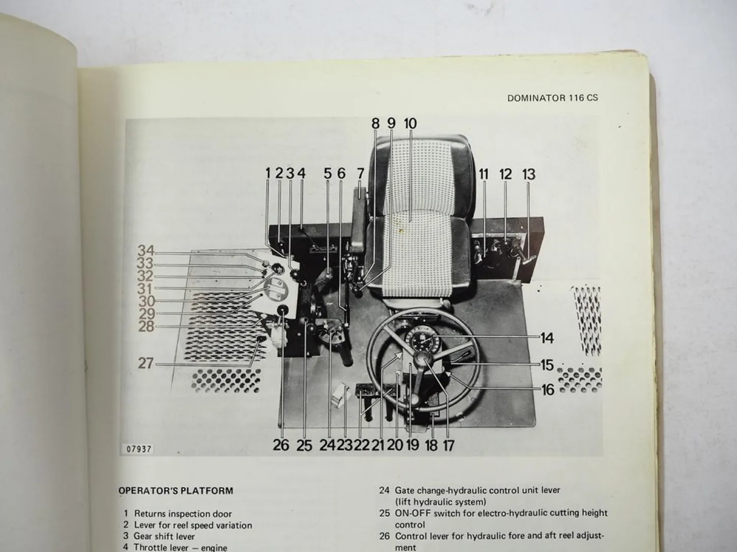 Claas Dominator 116 CS Combine Operators Manual Maintenance Lubrication 1982