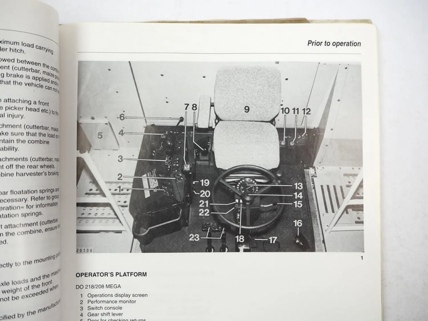 Claas Dominator 202 203 204 208 218 Mega Operators Manual 1994 Englisch