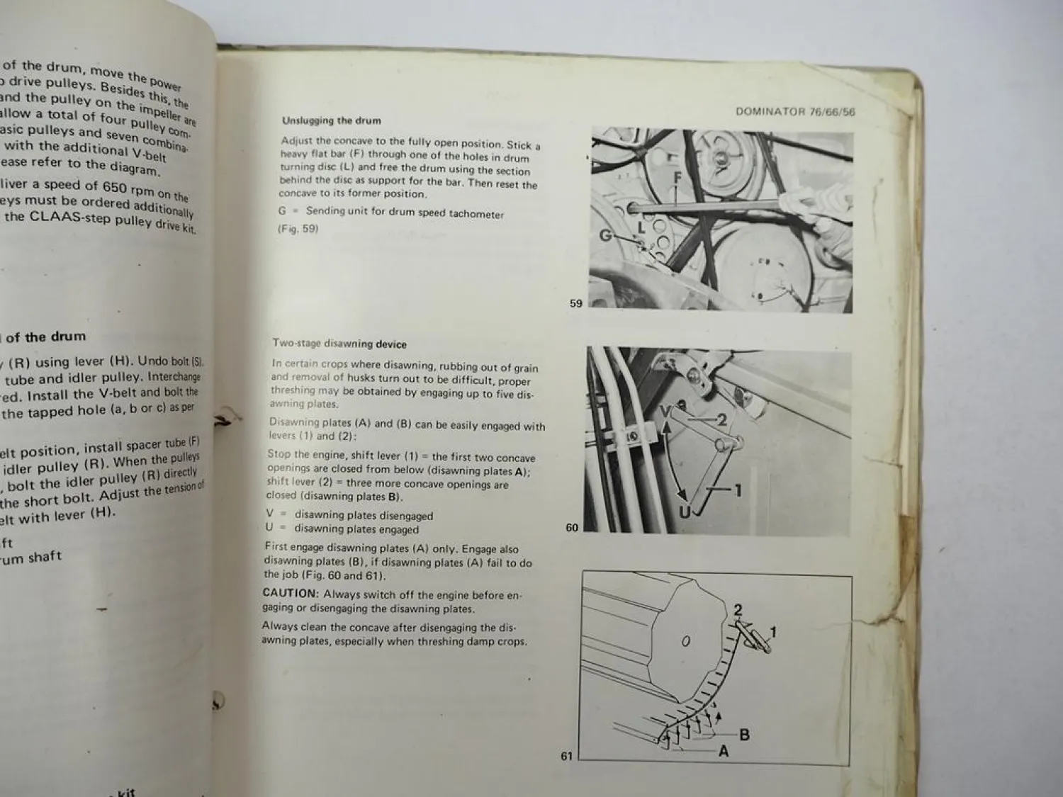 Claas Dominator 56 66 76 Operators Manual Maintenance Wiring Diagram 1981 engl.