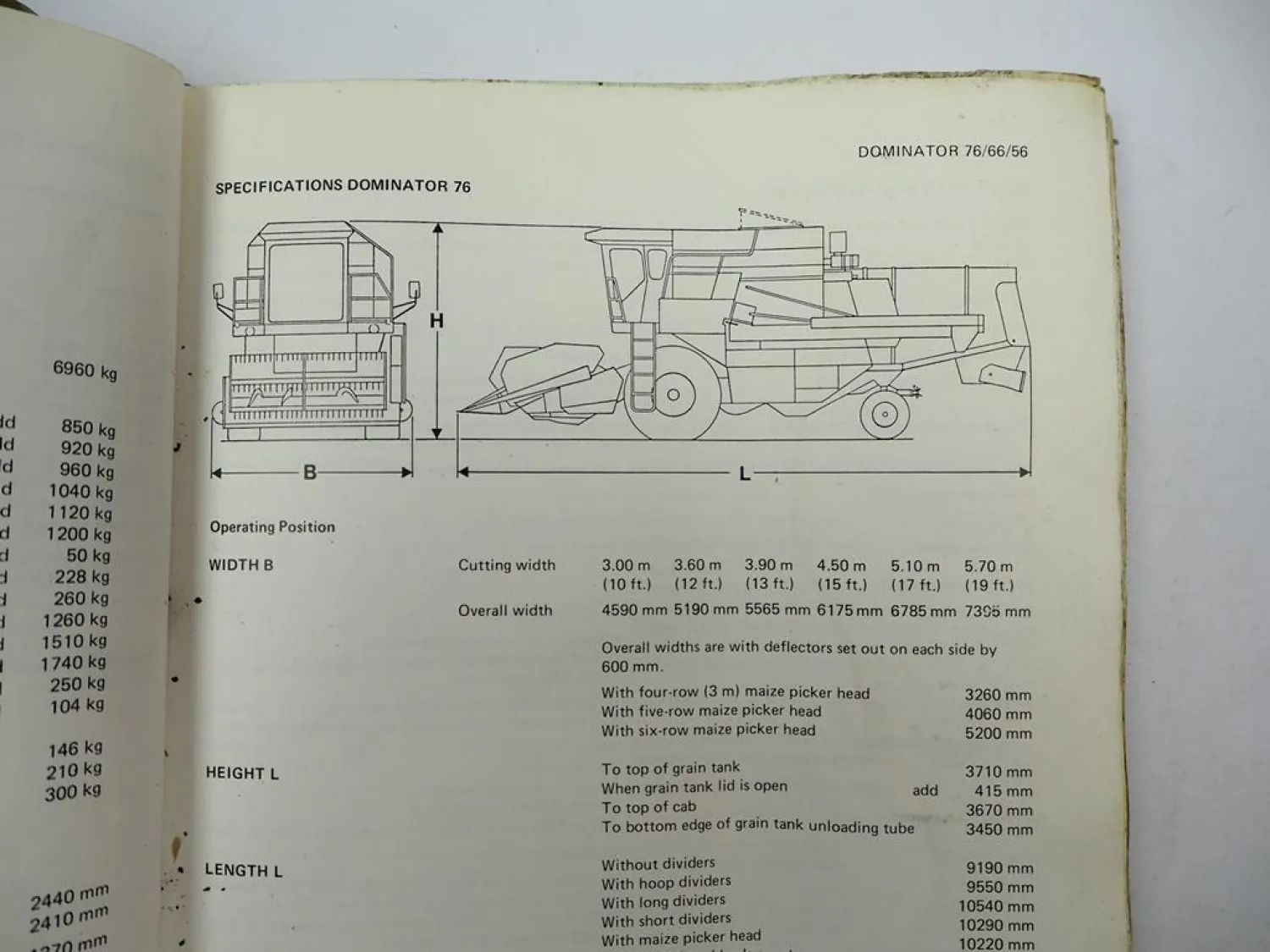 Claas Dominator 56 66 76 Operators Manual Maintenance Wiring Diagram 3.1981 engl