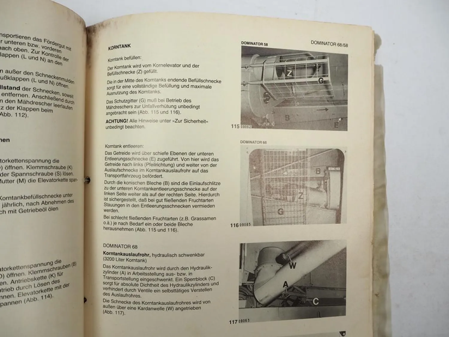 Claas Dominator 58 68 Mähdrescher Betriebsanleitung Wartung Schmierplan 1985