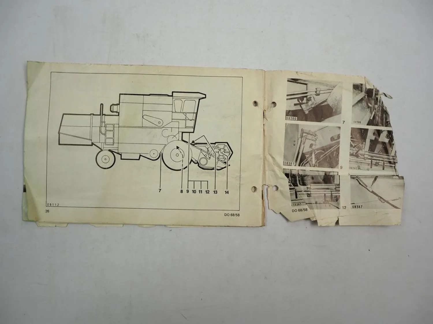 Claas Dominator 58 68 Mähdrescher Original Schmierplan 1986