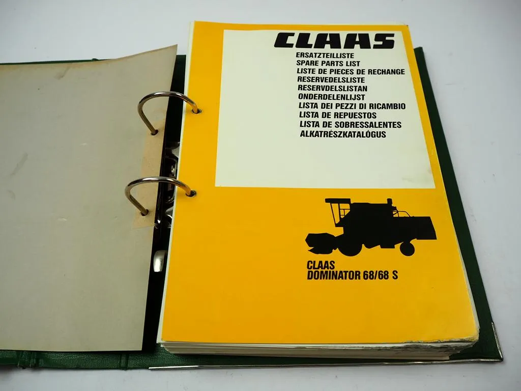 Claas Dominator 68 68 S Mähdrescher Ersatzteilkatalog Spar Parts List 1989