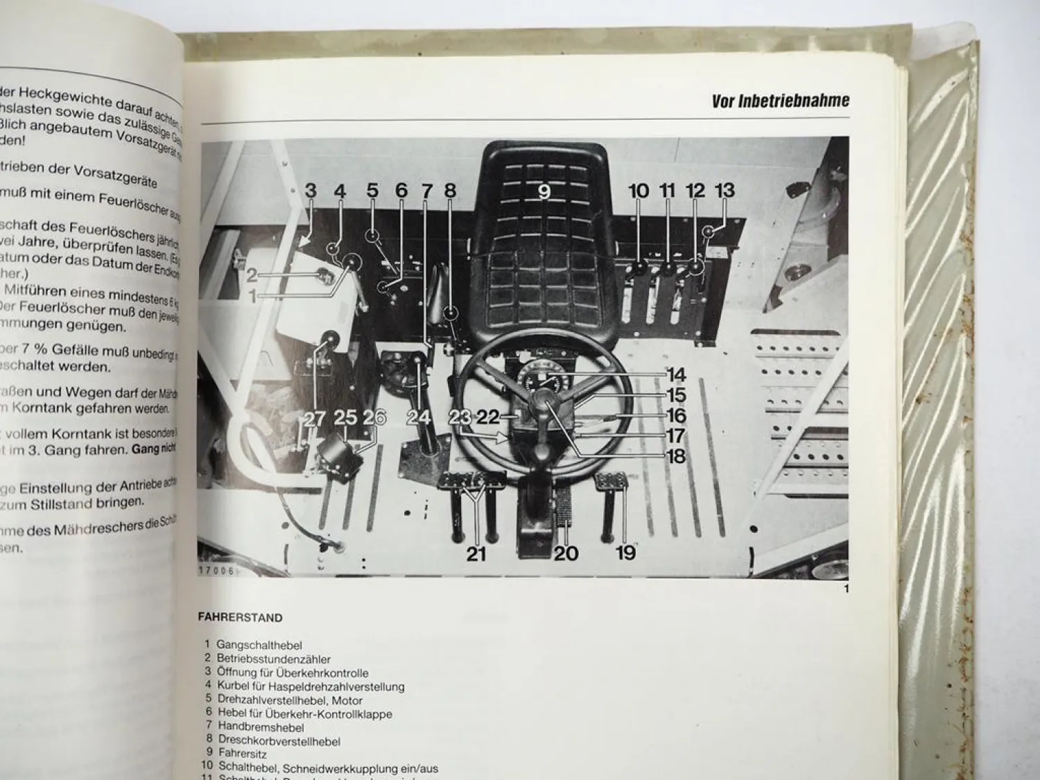 Claas Dominator 68S Mähdrescher Betriebsanleitung Wartung Schmierplan 1996