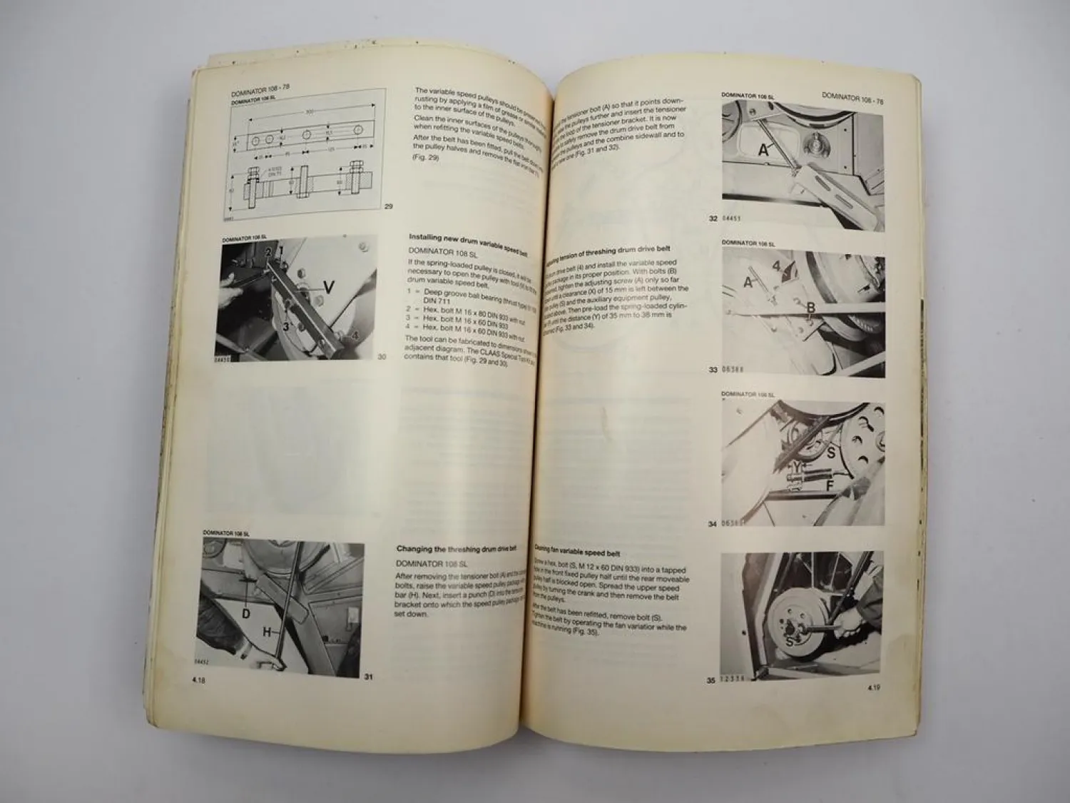 Claas Dominator 78 88 98 108 SL S Combine Operators Manual 1986 Englisch