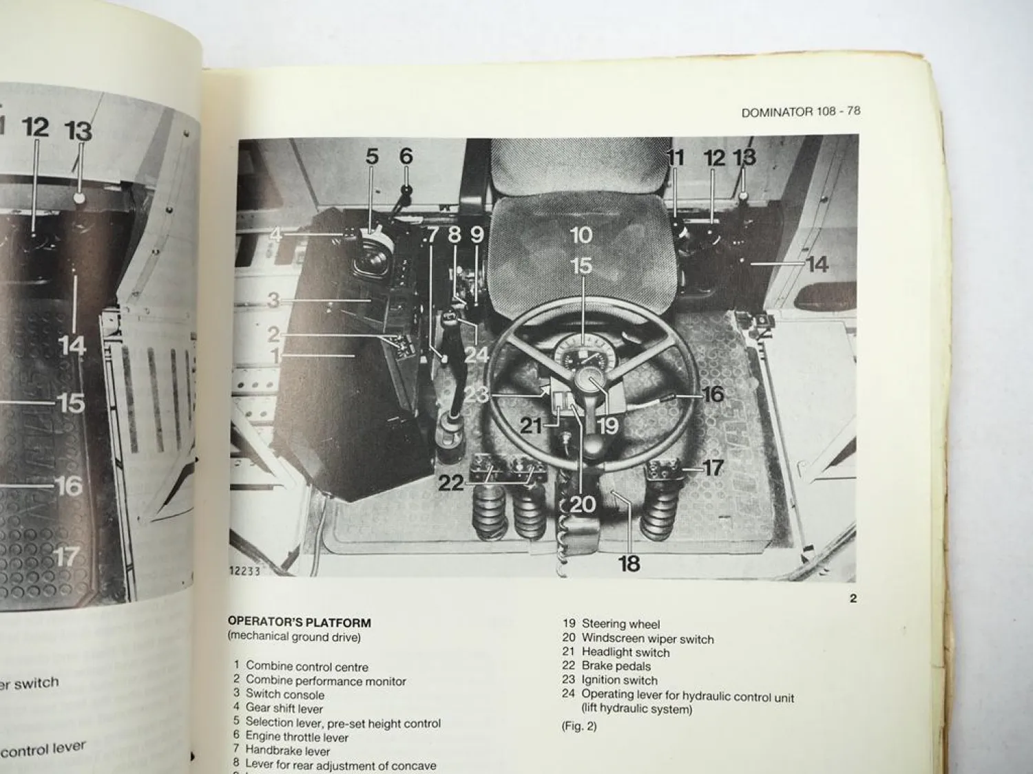 Claas Dominator 78 88 98 108 SL S Combine Operators Manual Maintenance 1986