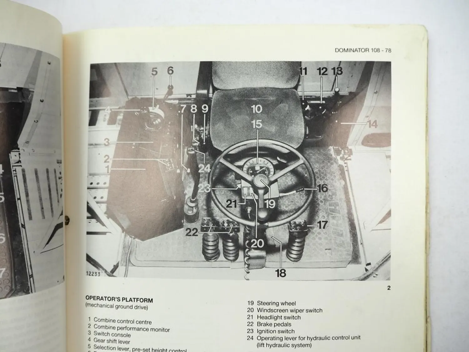 Claas Dominator 78 88 98 108 SL S Operators Manual Maintenance 1986