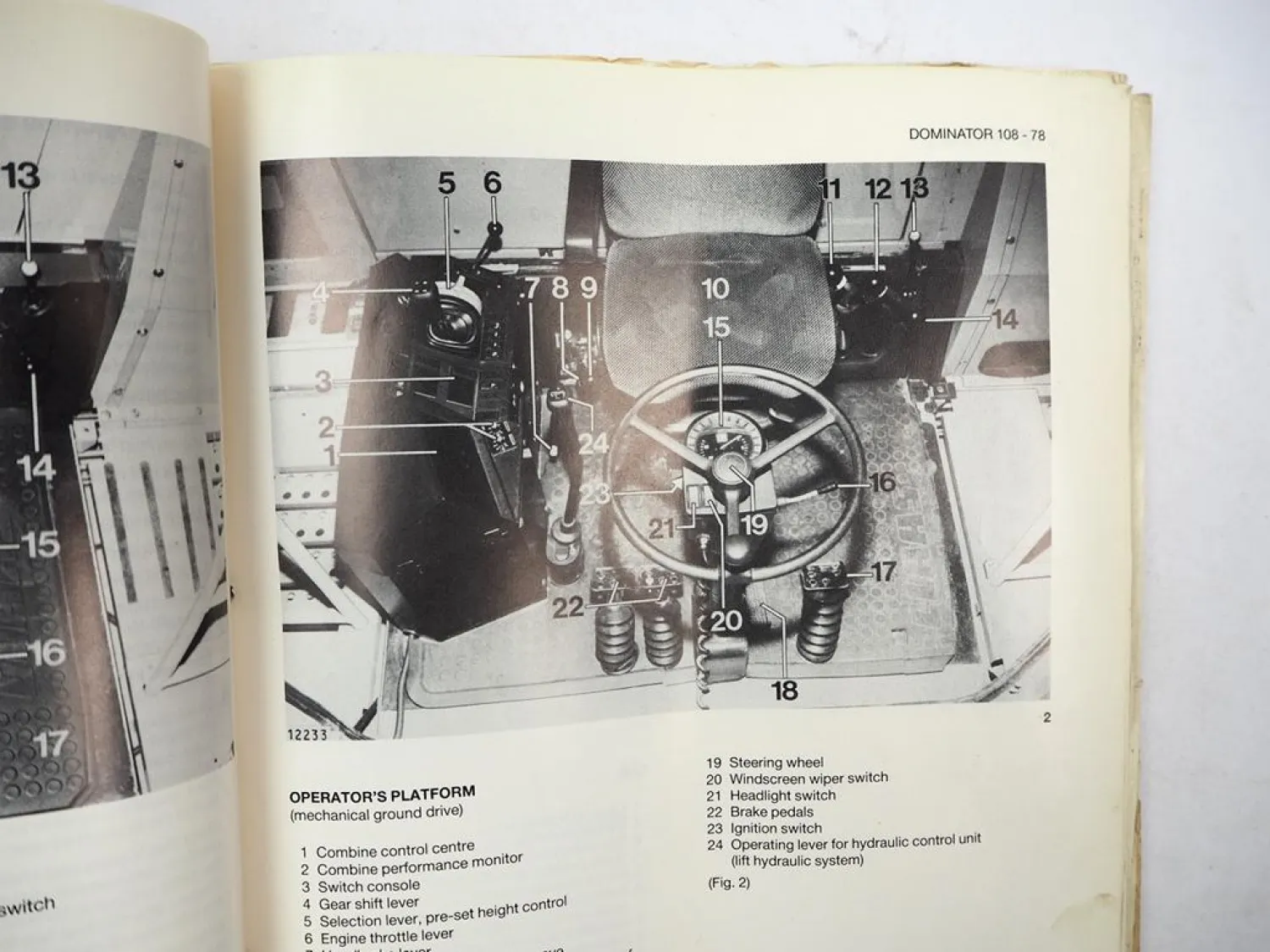 Claas Dominator 78 88 98 108 SL S Operators Manual Maintenance 1986 engl.