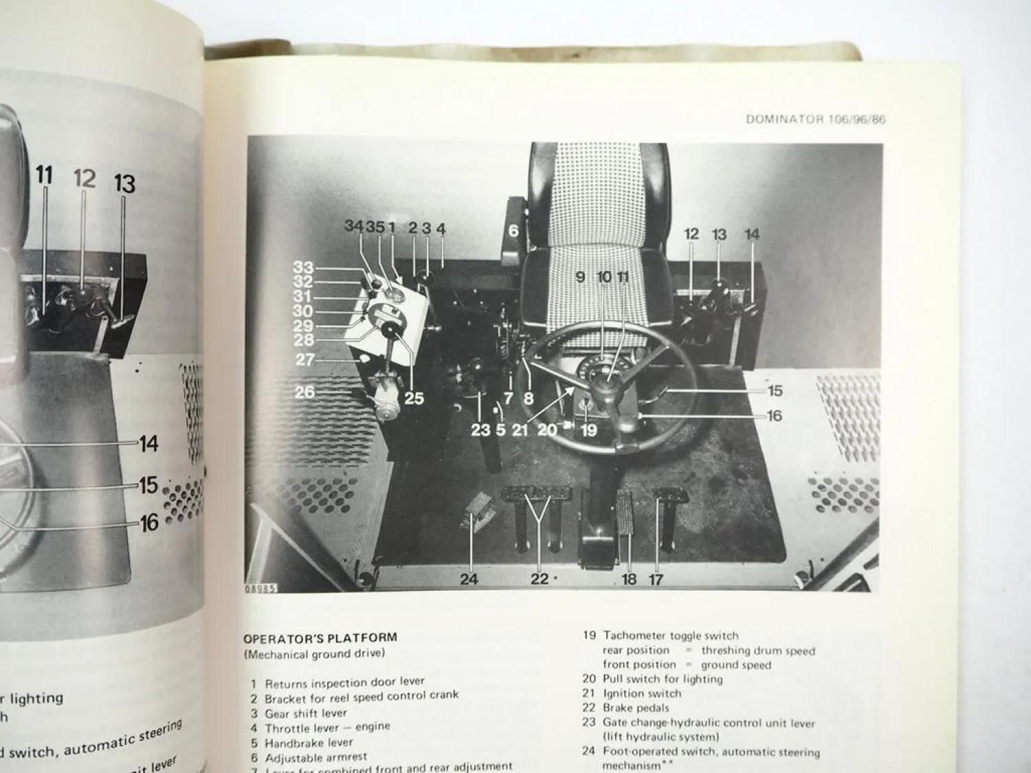Claas Dominator 86 96 106 Operators Manual Maintenance Lubrication 1983 engl.