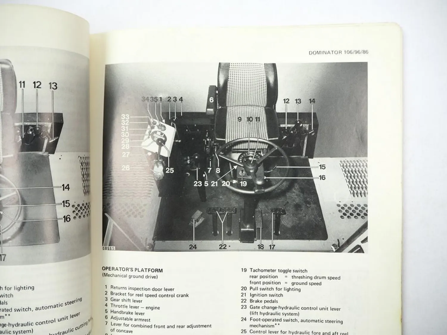 Claas Dominator 86 96 106 Operators Manual Maintenance Wiring Diagram 1984 engl.
