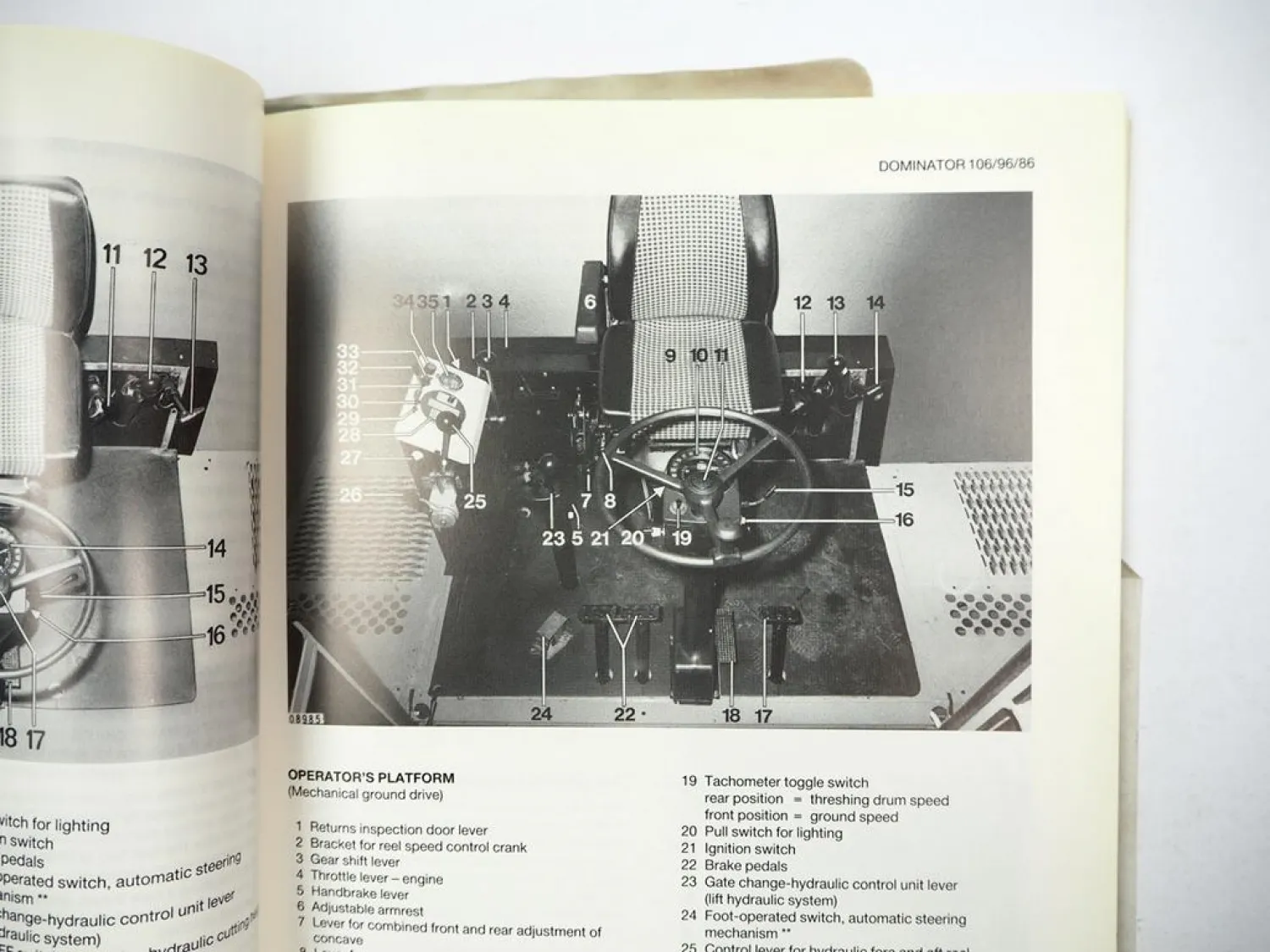 Claas Dominator 86 96 106 ST Operators Manual Maintenance Wiring Diagram 1985