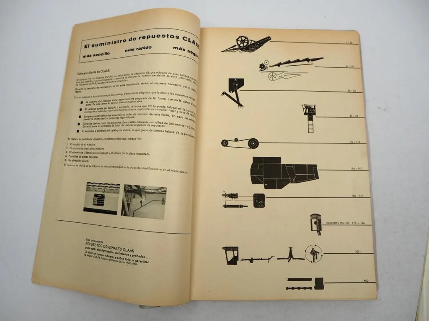 Claas Dominator 96 Operators Manual Supplement Spare Parts List 1985/81