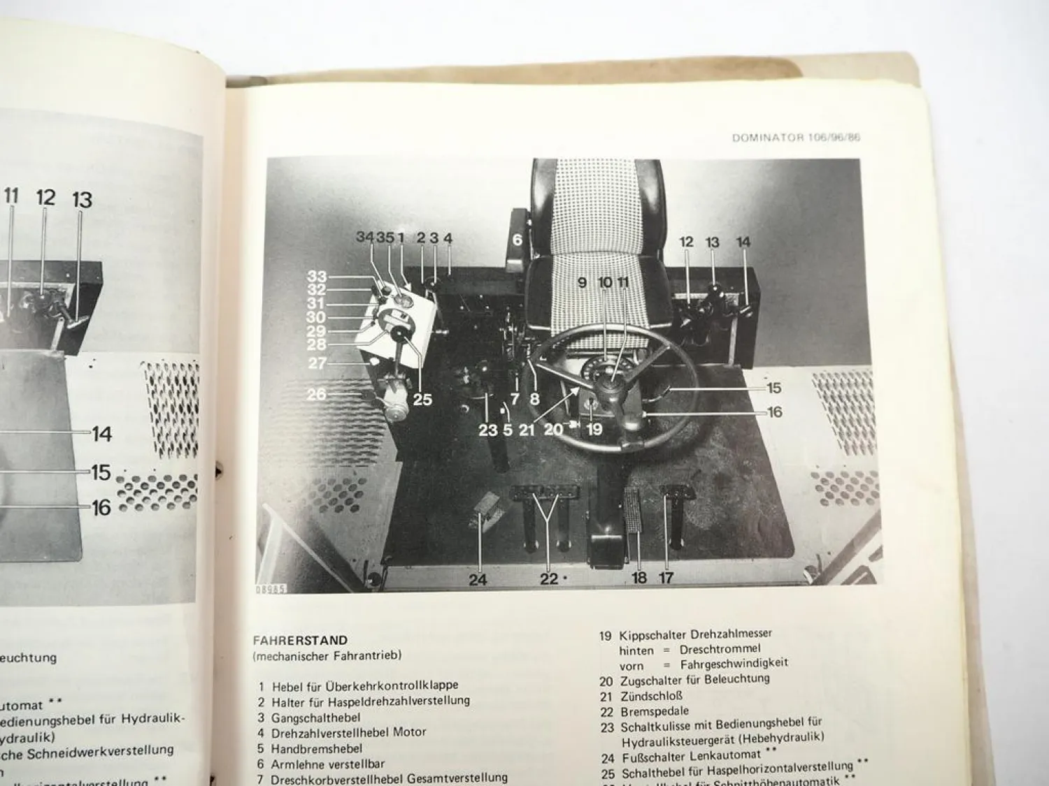 Claas Dominoator 86 96 106 Betriebsanleitung Wartung Schaltplan Schmierplan 1983