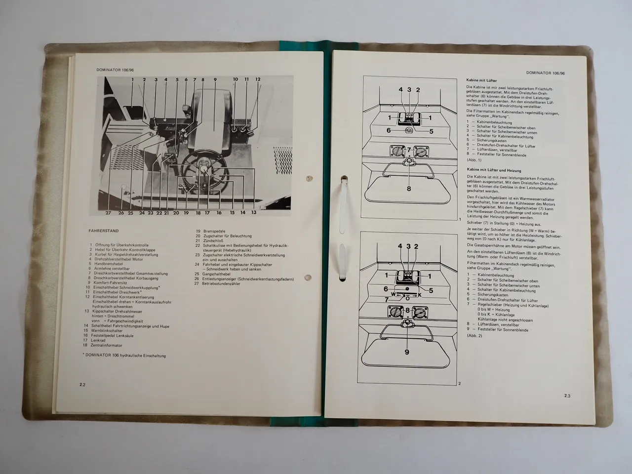 Claas Dominoator 96 106 Betriebsanleitung Wartung Schaltplan Elektrik 1979